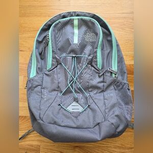 The North Face Jester Laptop Backpack Grey and Seafoam Green